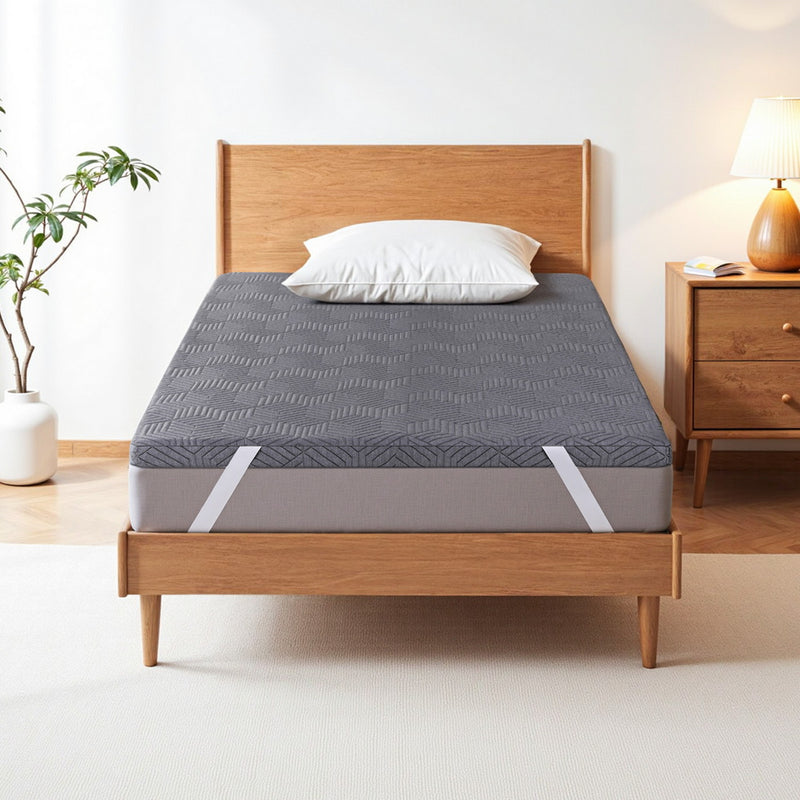 8cm Memory Foam Mattress Topper Gel Dual Layer Foam Bamboo Single-7