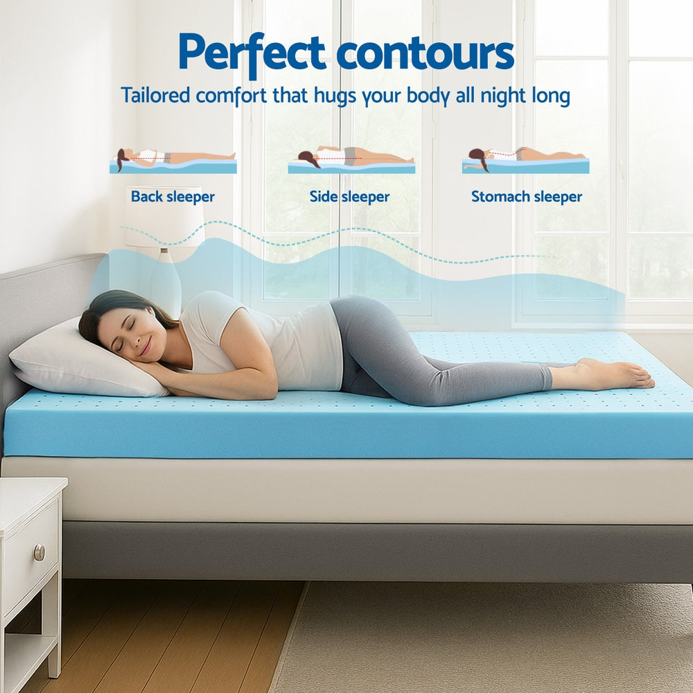12cm Memory Foam Mattress Topper Ventilated Cool Gel Bamboo Cover Double