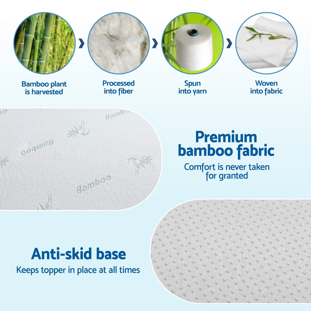 12cm Memory Foam Mattress Topper Ventilated Cool Gel Bamboo Cover Double