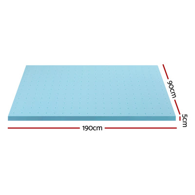 Memory Foam Mattress Topper Ventilated Cool Gel 5cm Single