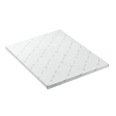 Memory Foam Mattress Topper Ventilated Cool Gel 8cm King with breathable fabric and supportive memory foam layer on white background