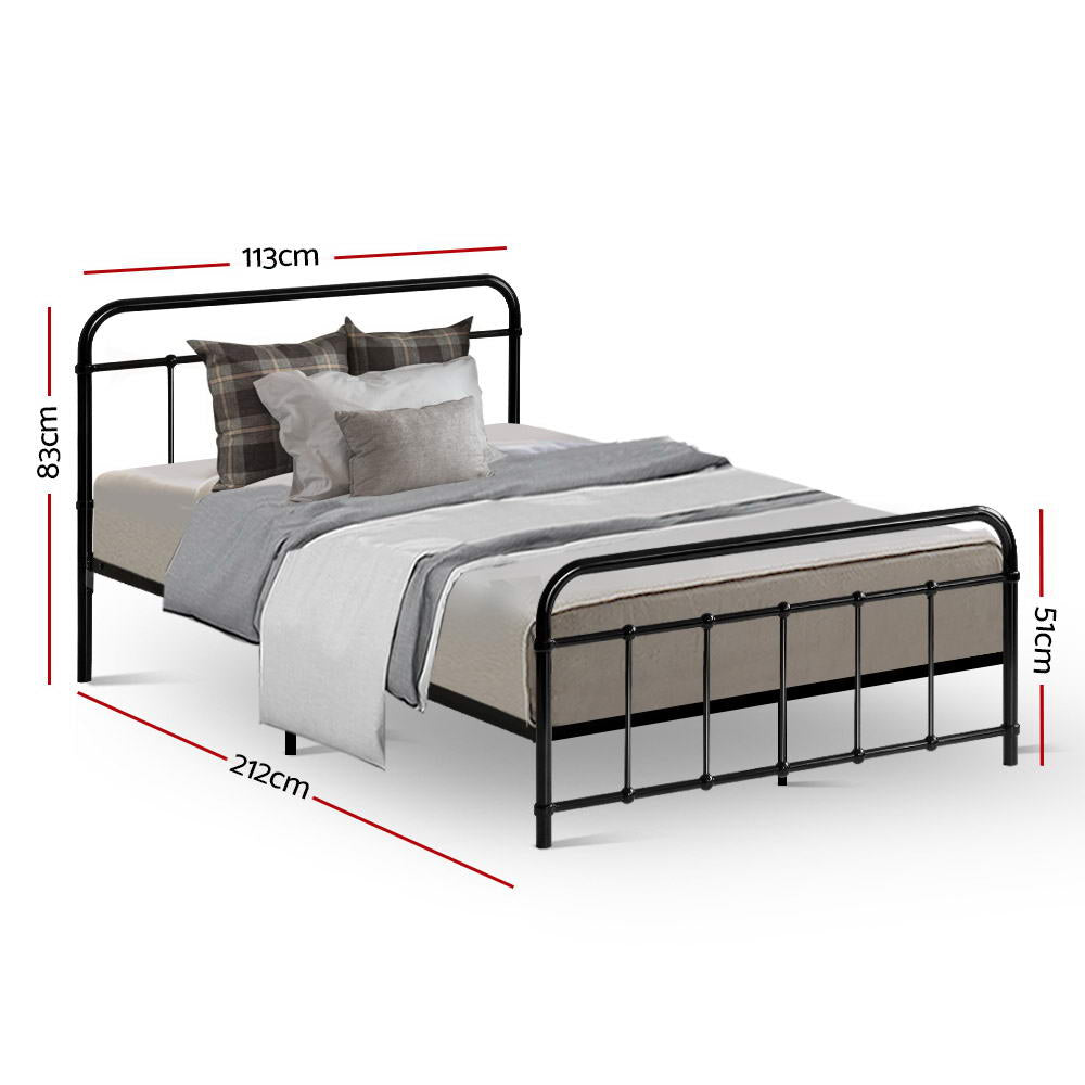 Leo Metal King Single Bed Frame Black