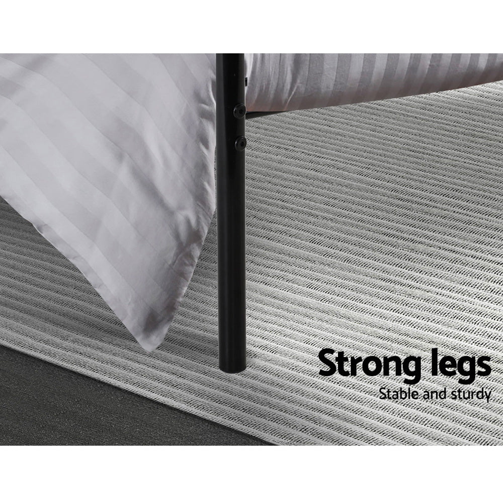 Wategos Metal Single Bed Frame Black