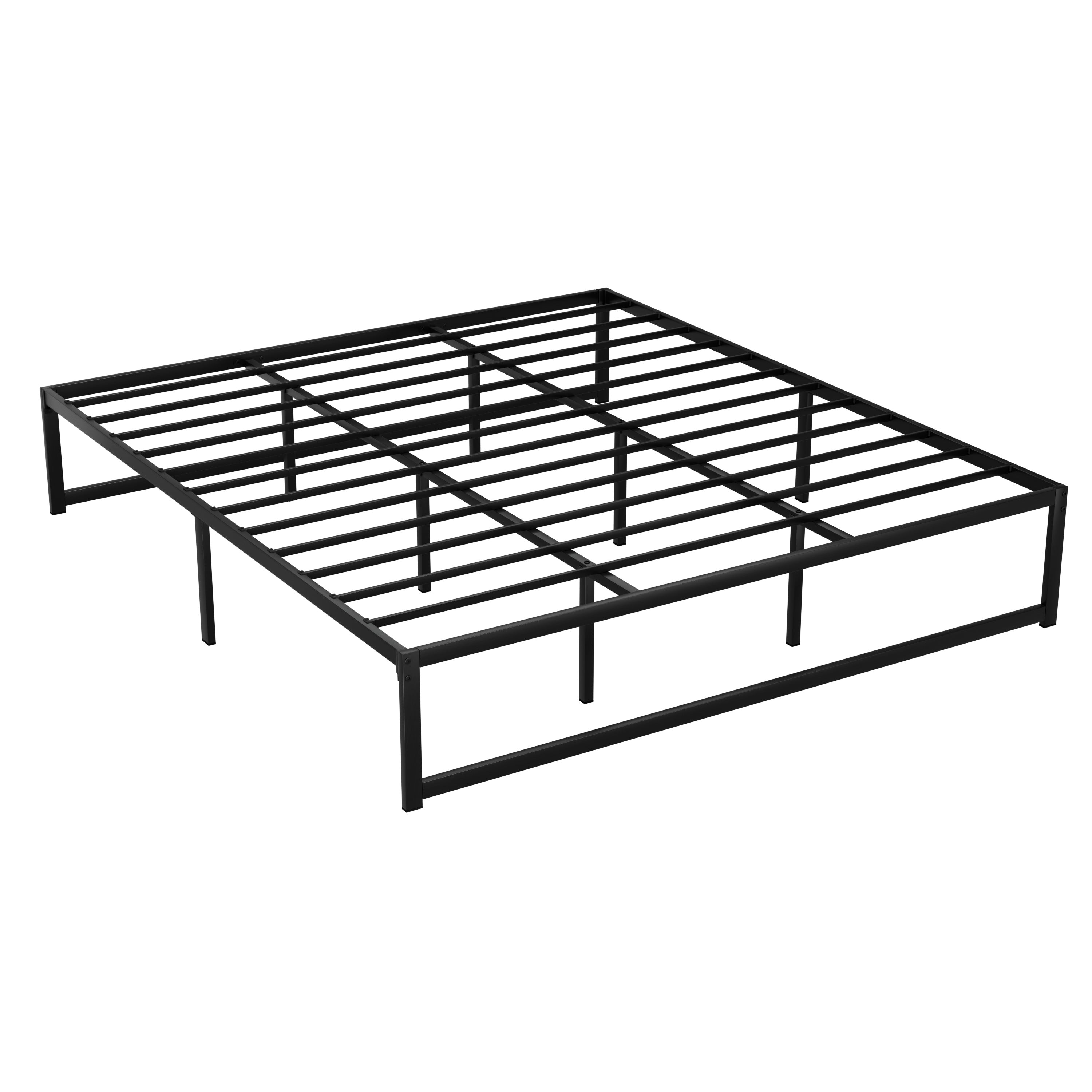 King Package | Tino Metal Bed Black & Serenity Euro Top Mattress (Medium Firm)