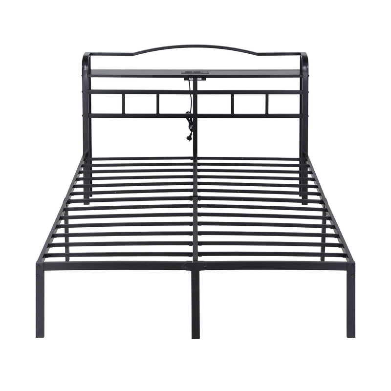 Bed Frame Double Size with Charging Station WAVE-3
