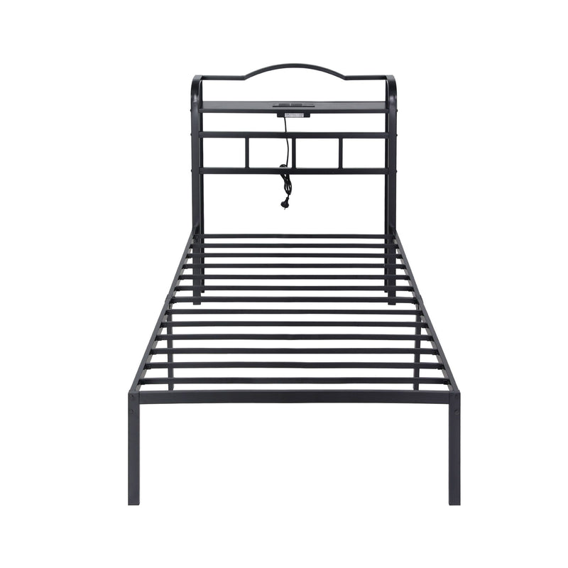 Bed Frame Single Size with Charging Station WAVE-3
