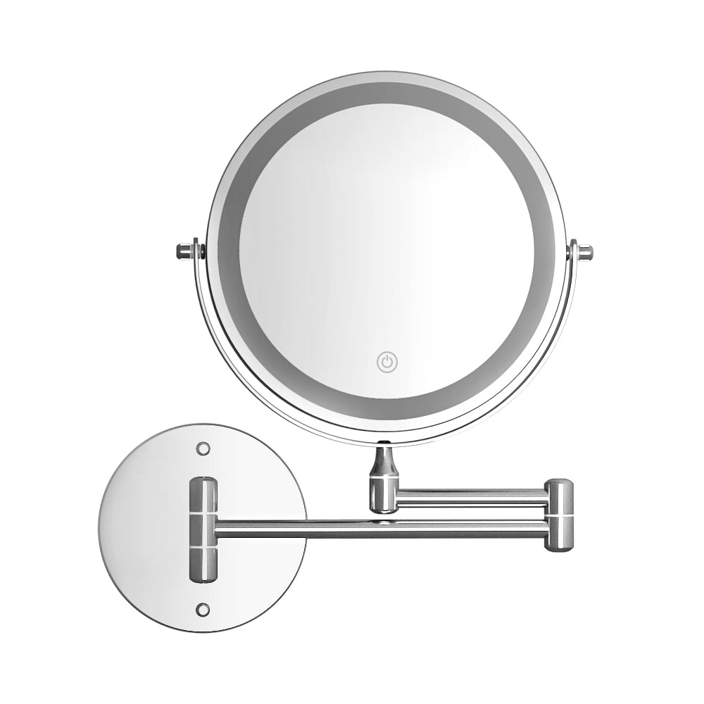 Extendable Makeup Mirror 10X Magnifying Double-Sided Bathroom Silver-3