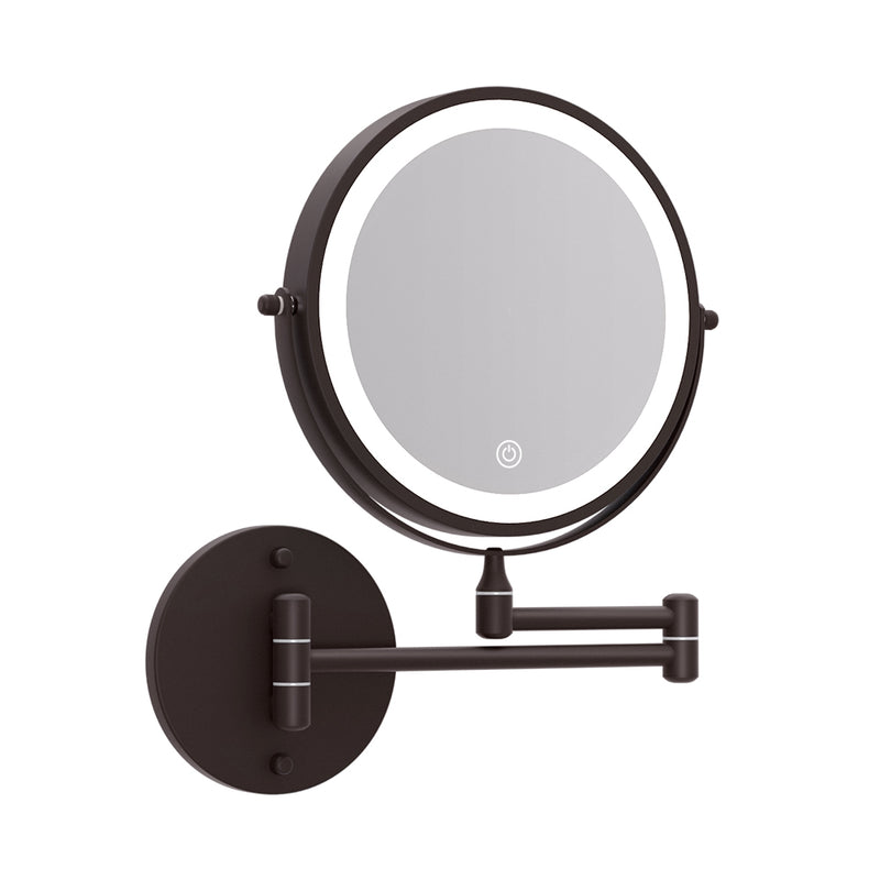 Extendable Makeup Mirror 10X Magnifying Double-Sided Bathroom Brown-7