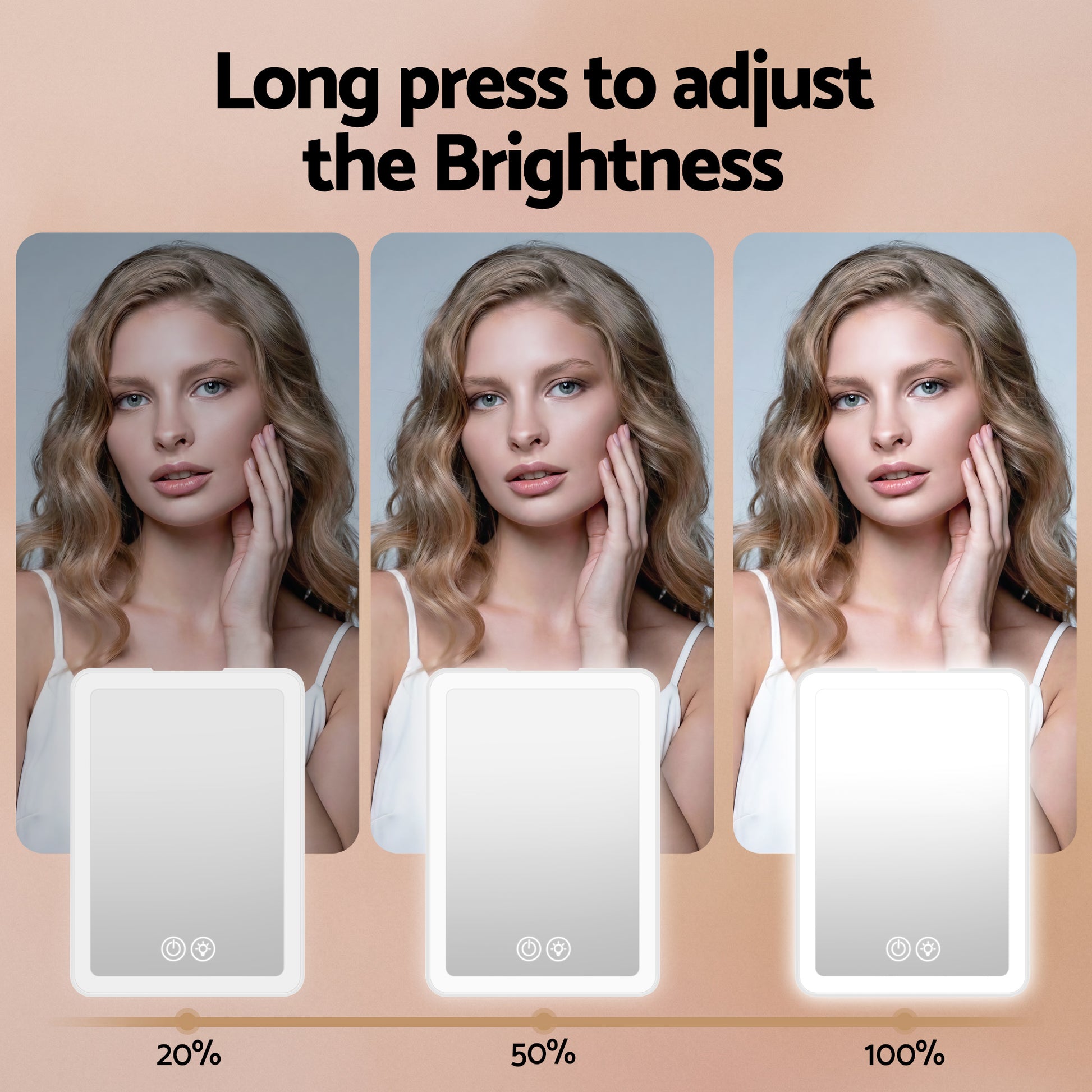 Portable Travel Makeup Mirror Rechargeable Makeup Mirror with Lights 10x Magnifier White-5