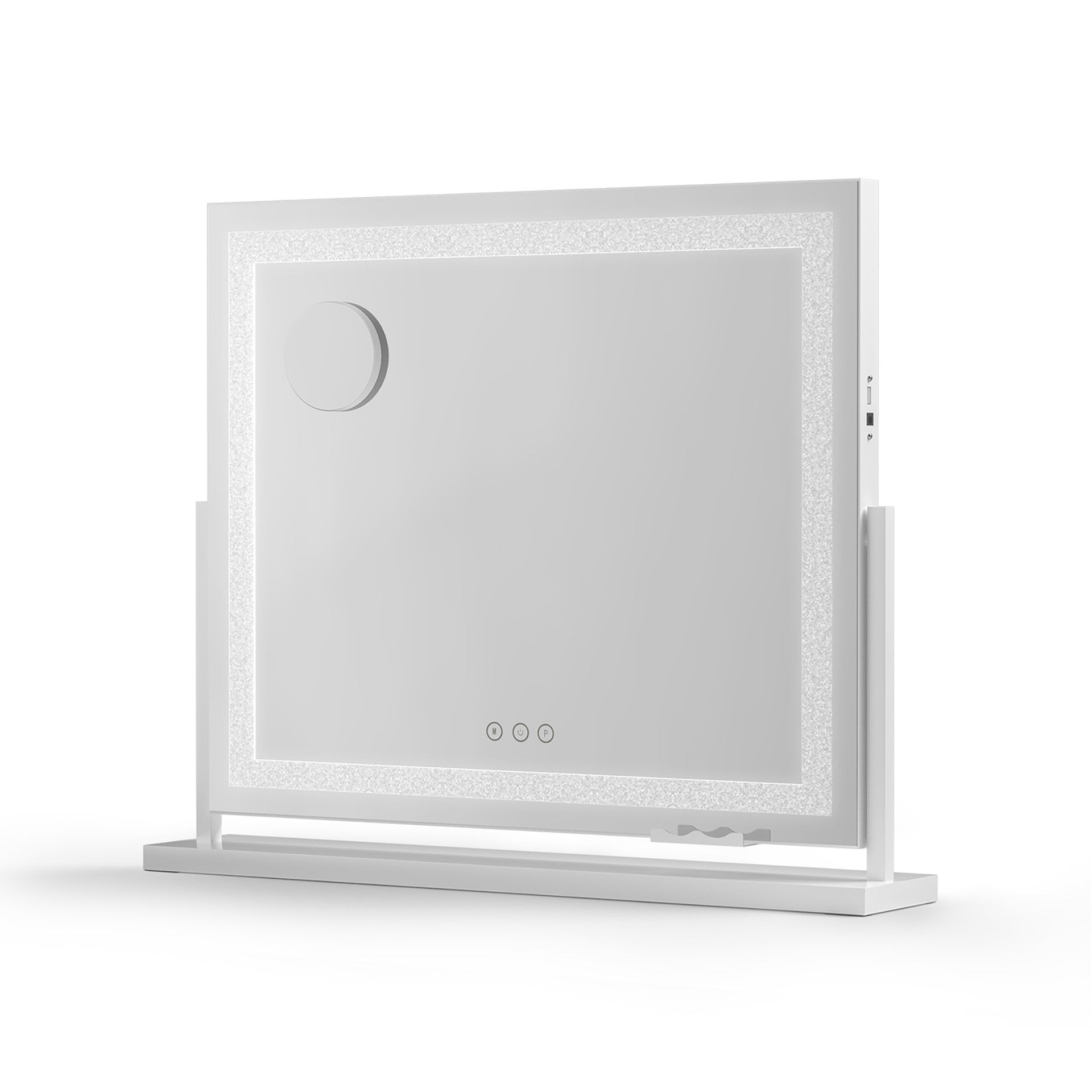 Makeup Mirror 60x50cm 360～ Rotatable Vanity Mirror with Lights Crystal LED with touch controls and decorative light frame