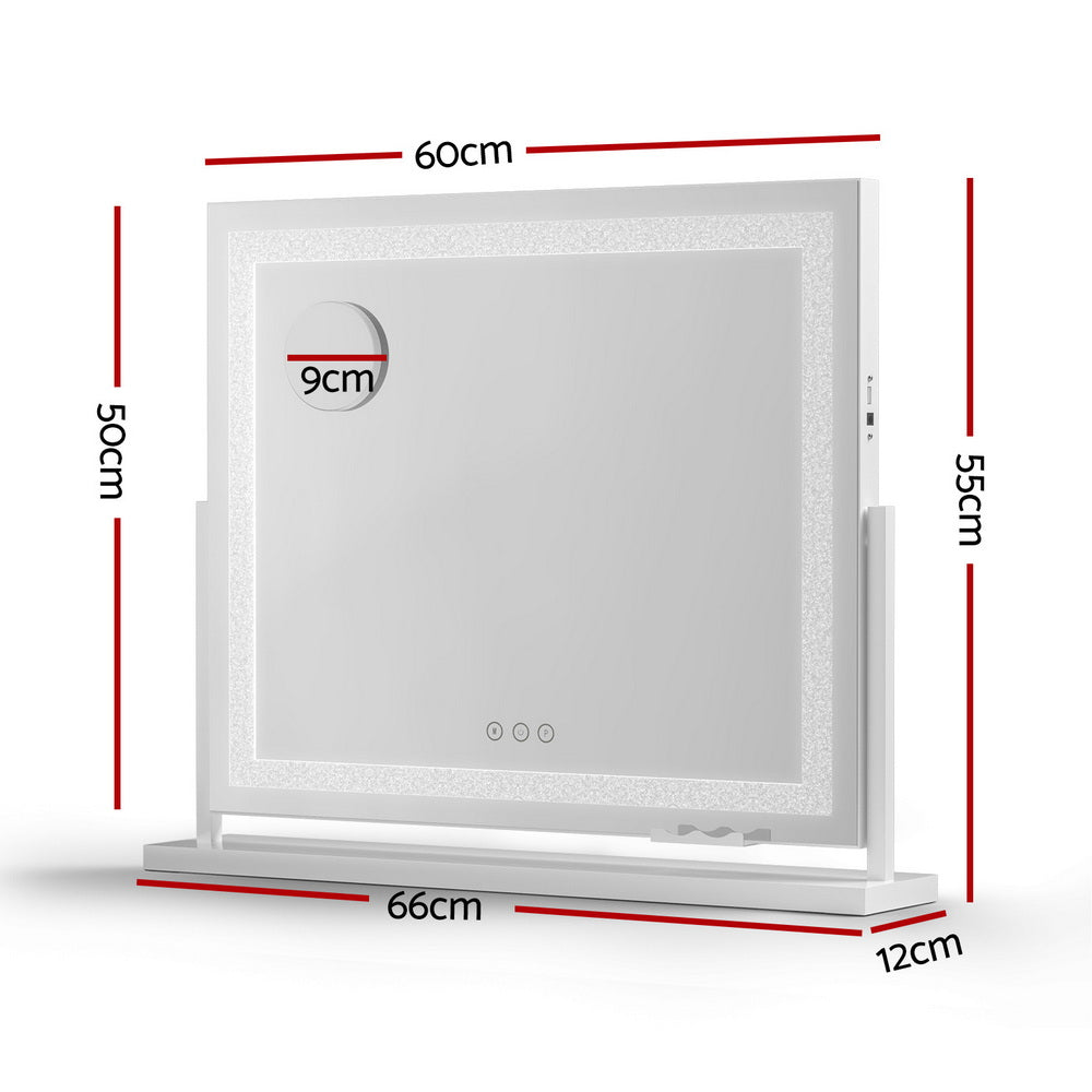 Makeup Mirror 60x50cm 360～ Rotatable Vanity Mirror with Lights Crystal LED-2