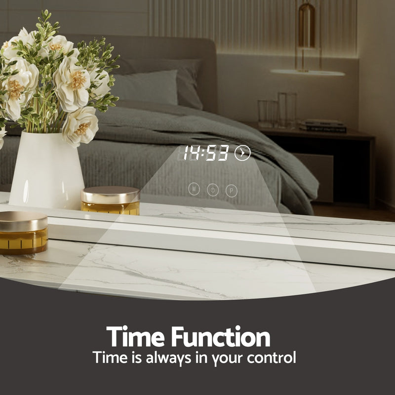 Makeup Mirror 58x45cm Hollywood Vanity with LED Light Tabletop White-4