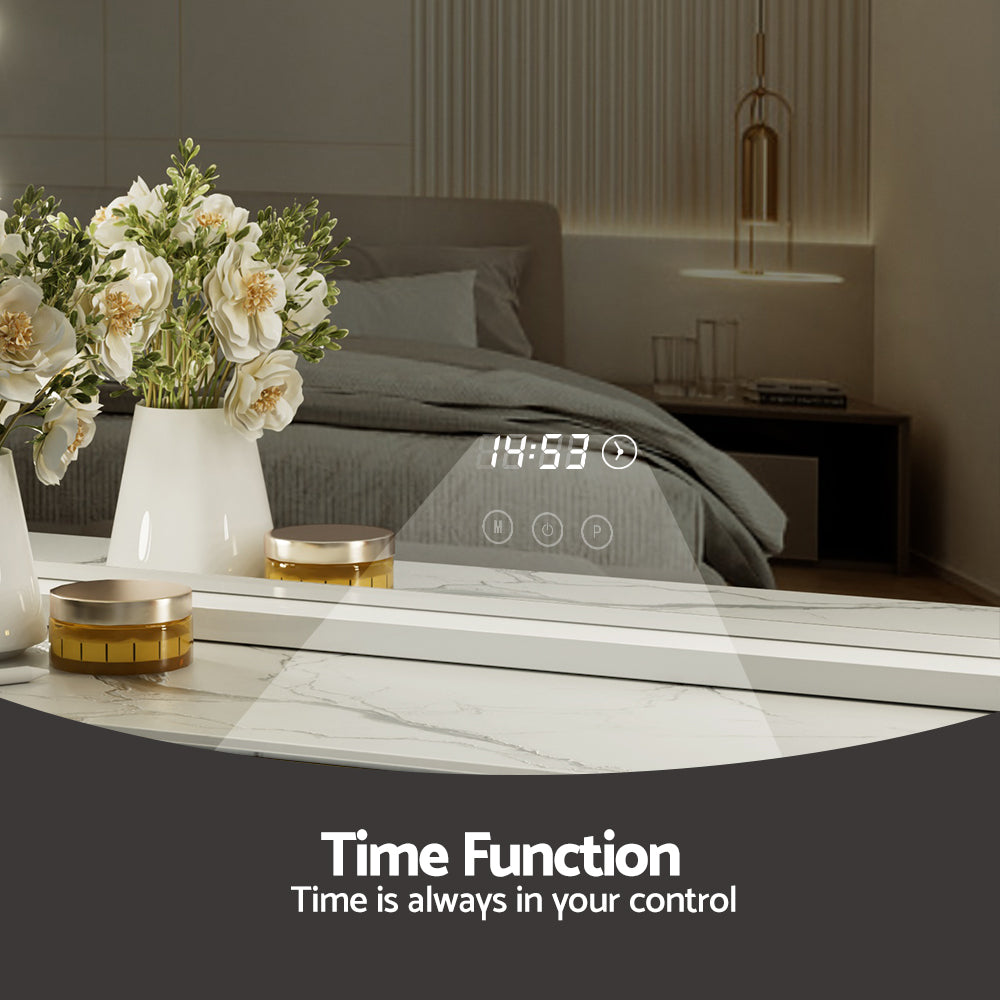 Makeup Mirror 80x60cm Hollywood Vanity with LED Light Tabletop White-5