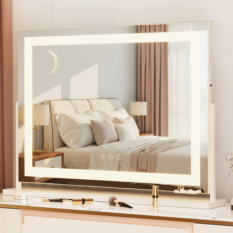 Makeup Mirror 80x58cm 360～ Rotatable Vanity Mirror with Lights Bright Light Strip Adjustable-7