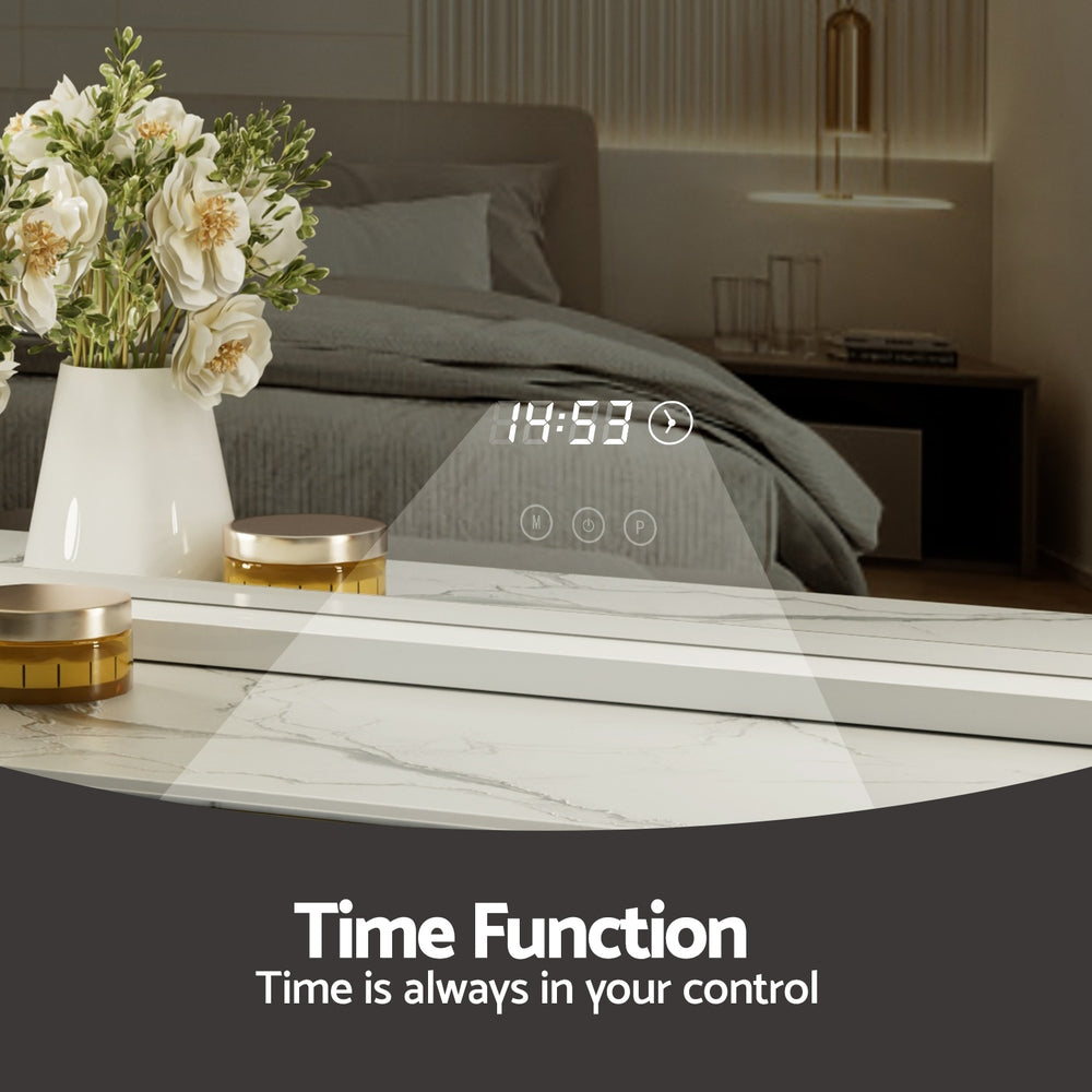 Makeup Mirror 60x52cm Hollywood Vanity with LED Light Tabletop White