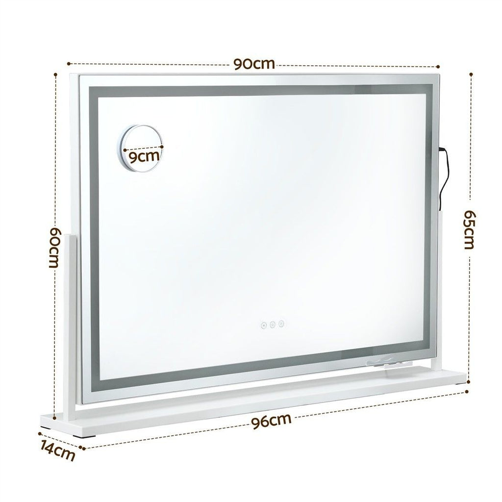 90x60cm Makeup Mirror 360 degree Rotatable Vanity Mirror 10x magnifing