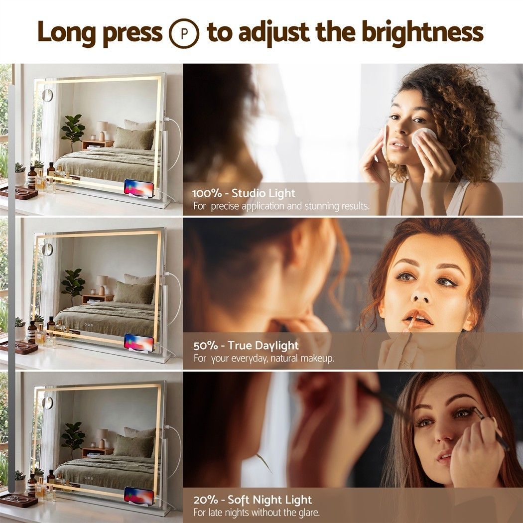 90x60cm Makeup Mirror 360 degree Rotatable Vanity Mirror 10x magnifing