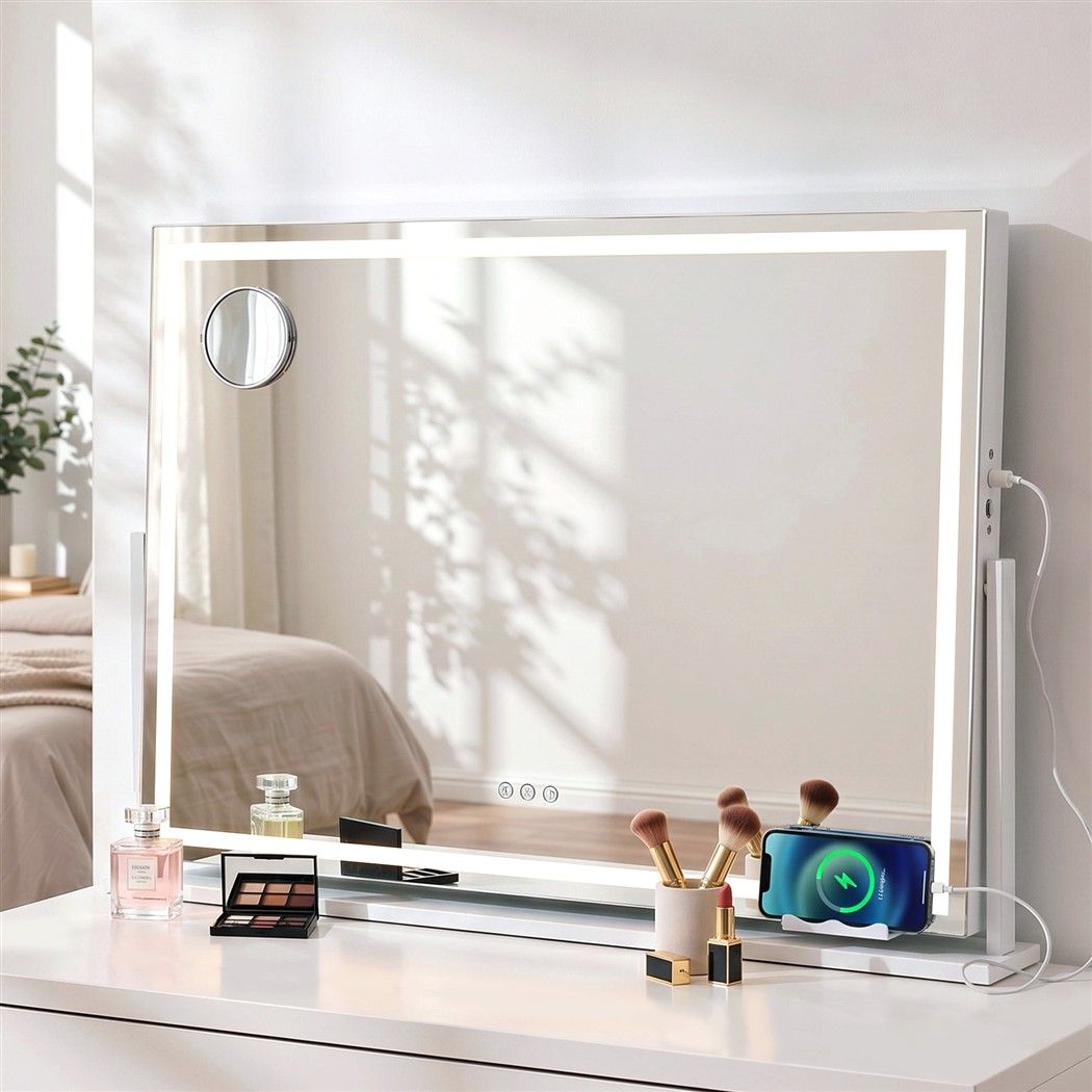 90x60cm Makeup Mirror 360 degree Rotatable Vanity Mirror 10x magnifing