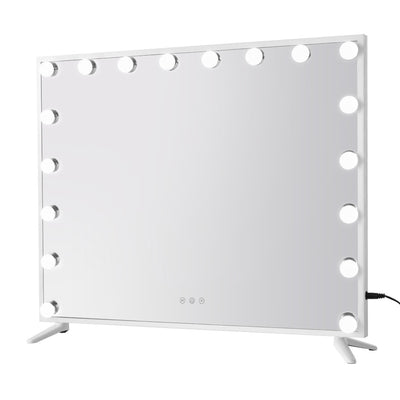 80x65cm Makeup Mirror Hollywood Vanity with LED Light White Frame