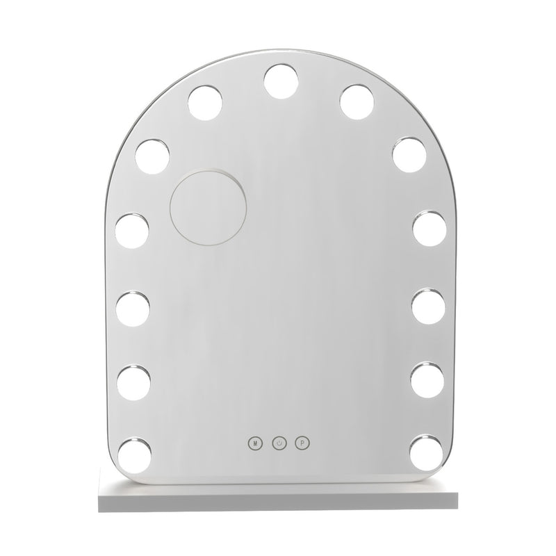 Makeup Mirror 40x50cm Dressing Vanity LED Bulb Light with 5x Magnification White Arch-3