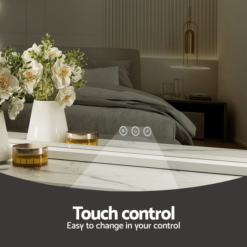 Makeup Mirror 80x58cm Hollywood Vanity with LED Light Tabletop Wall-4