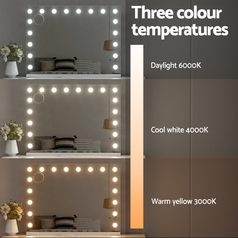 Makeup Mirror 80x58cm Hollywood Vanity with LED Light Tabletop Wall-5