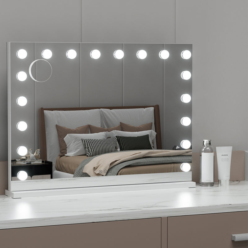 Makeup Mirror 80x58cm Hollywood Vanity with LED Light Tabletop Wall-1