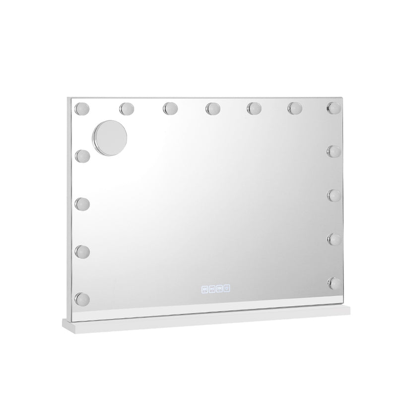 Bluetooth Makeup Mirror 80x58cm Hollywood Vanity with LED Light Wall-7