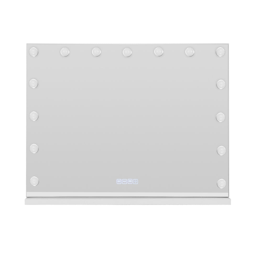 Bluetooth Makeup Mirror 80x58cm Hollywood Vanity with LED Light Wall-3