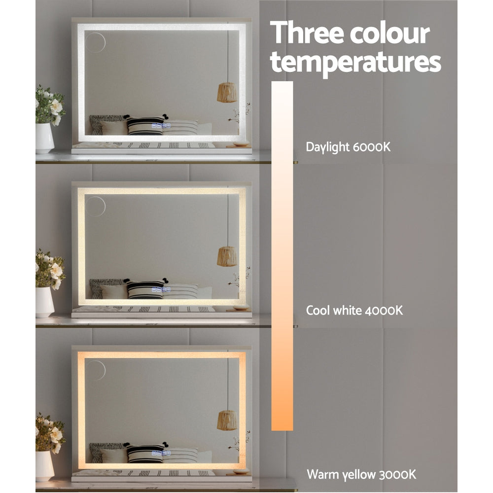 Bluetooth Makeup Mirror 80x58cm Hollywood Vanity with LED Light Crystal-5