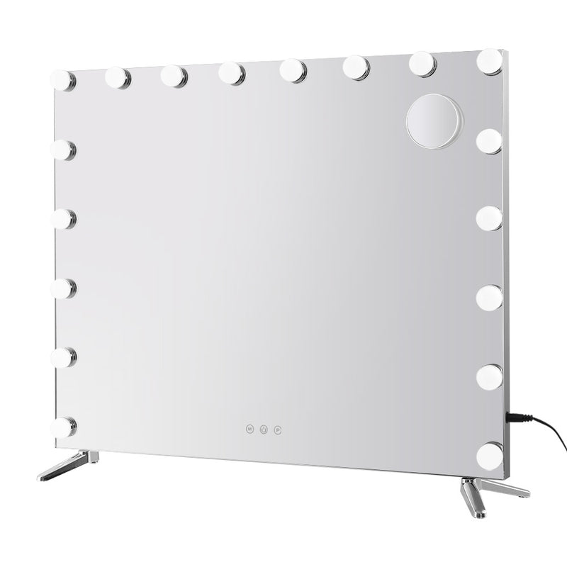 80x65cm Makeup Mirror Hollywood Vanity with LED Light Silver Legs-7