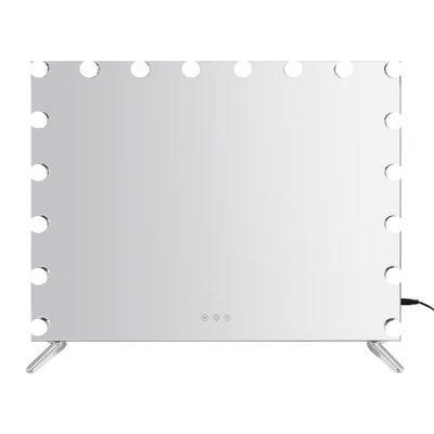 80x65cm Makeup Mirror Hollywood Vanity with LED Light Silver Legs