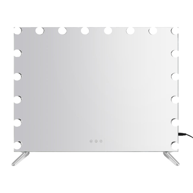 80x65cm Makeup Mirror Hollywood Vanity with LED Light Silver Legs-3
