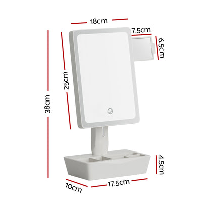 Makeup Mirror 10X Magnifying with LED light Storage Cosmetic Mirror