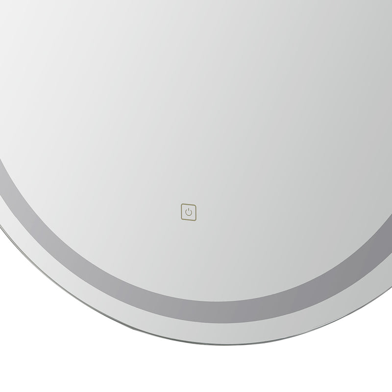 LED Wall Mirror With Light 50X75CM Bathroom Decor Oval Mirrors Vanity with touch power button on smooth surface