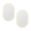 2 LED Wall Mirror With Light 50X75CM Bathroom Decor Oval Mirrors Vanity