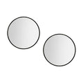 2 Wall Mirror Makeup 50cm Home Decor Framed Mirrors Bathroom Round Black