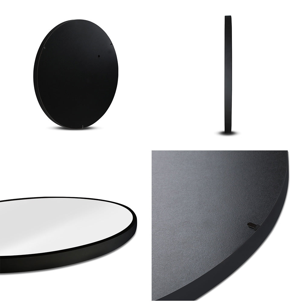 2 Wall Mirror Makeup 50cm Home Decor Framed Mirrors Bathroom Round Black