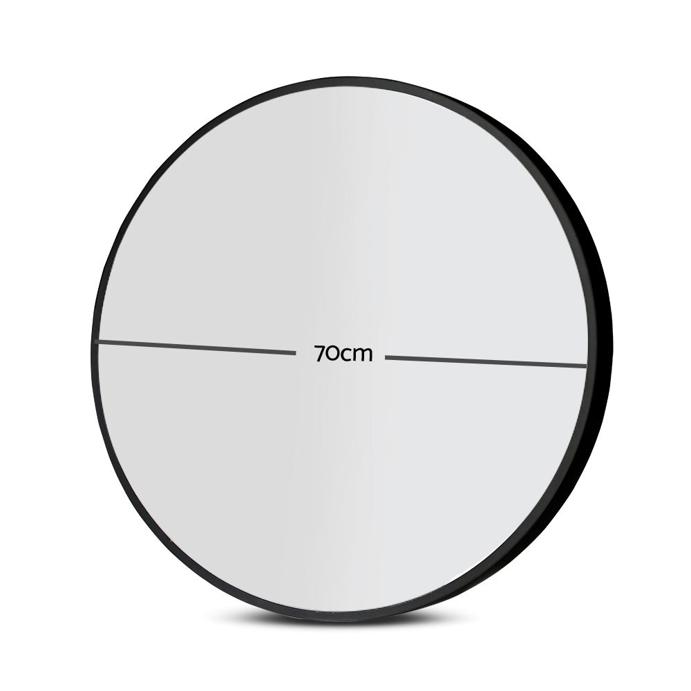 2 Wall Mirror Makeup 70cm Home Decor Framed Mirrors Bathroom Round Black