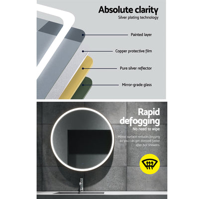 2 Wall Mirror 80cm with Led light Makeup Home Decor Bathroom Round Vanity