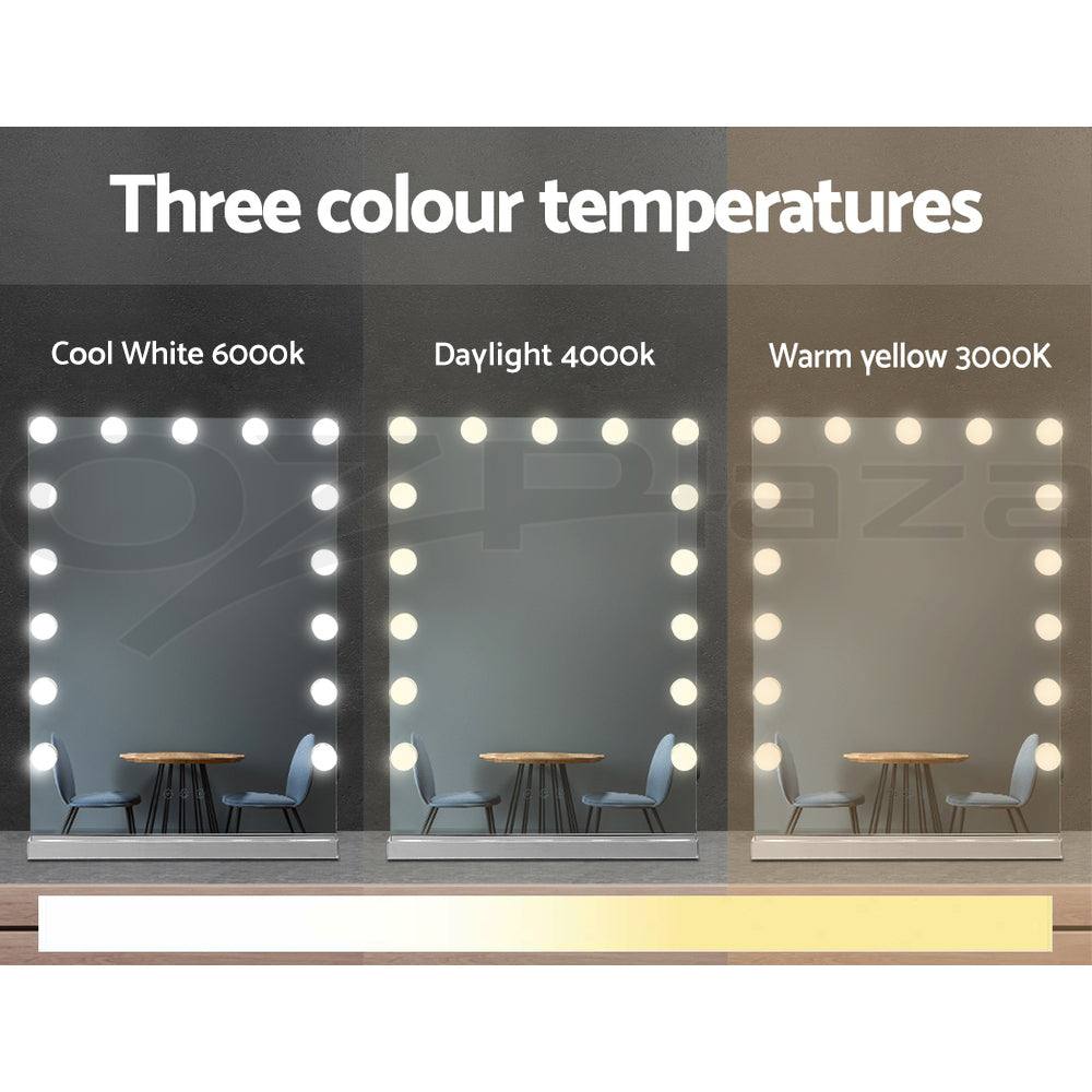 Makeup Mirror 43x61cm Hollywood Vanity with LED Light Tabletop Wall-5