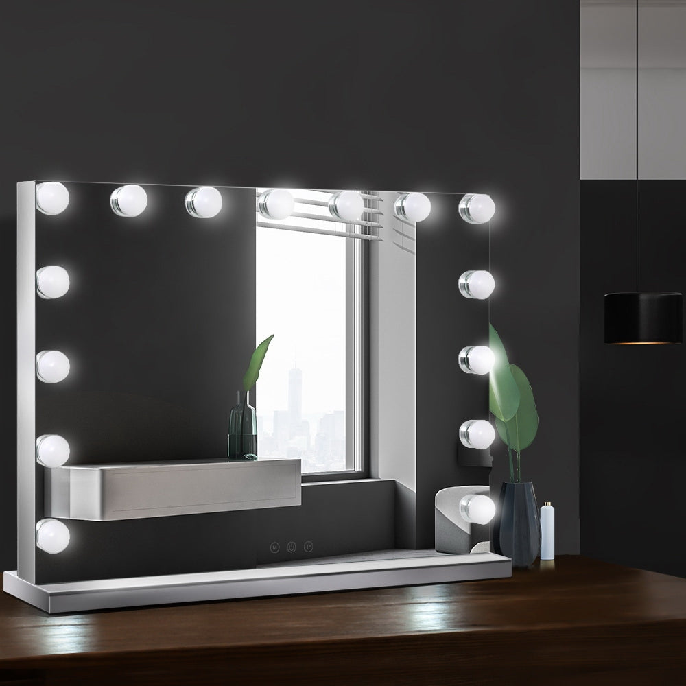 Makeup Mirror 58x46cm Hollywood Vanity with LED Light Tabletop Wall
