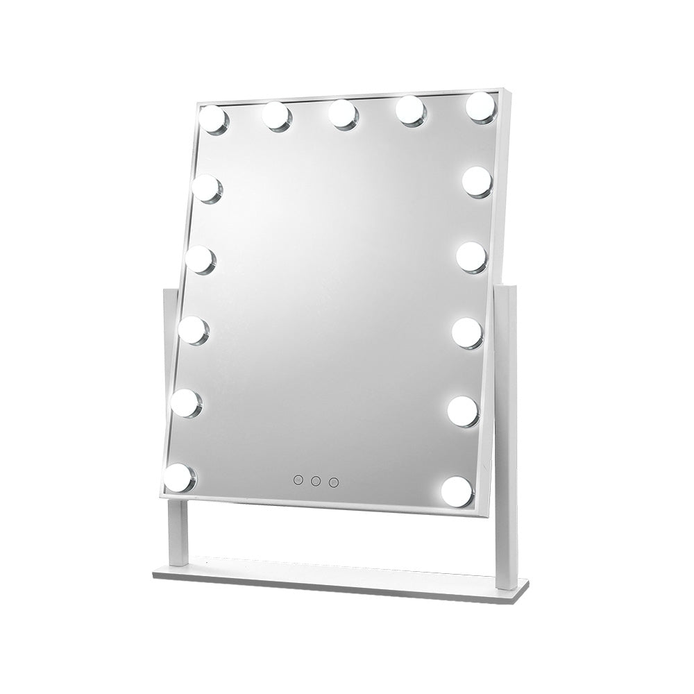 Makeup Mirror 40x50cm Hollywood Vanity with LED Light Rotation Tabletop