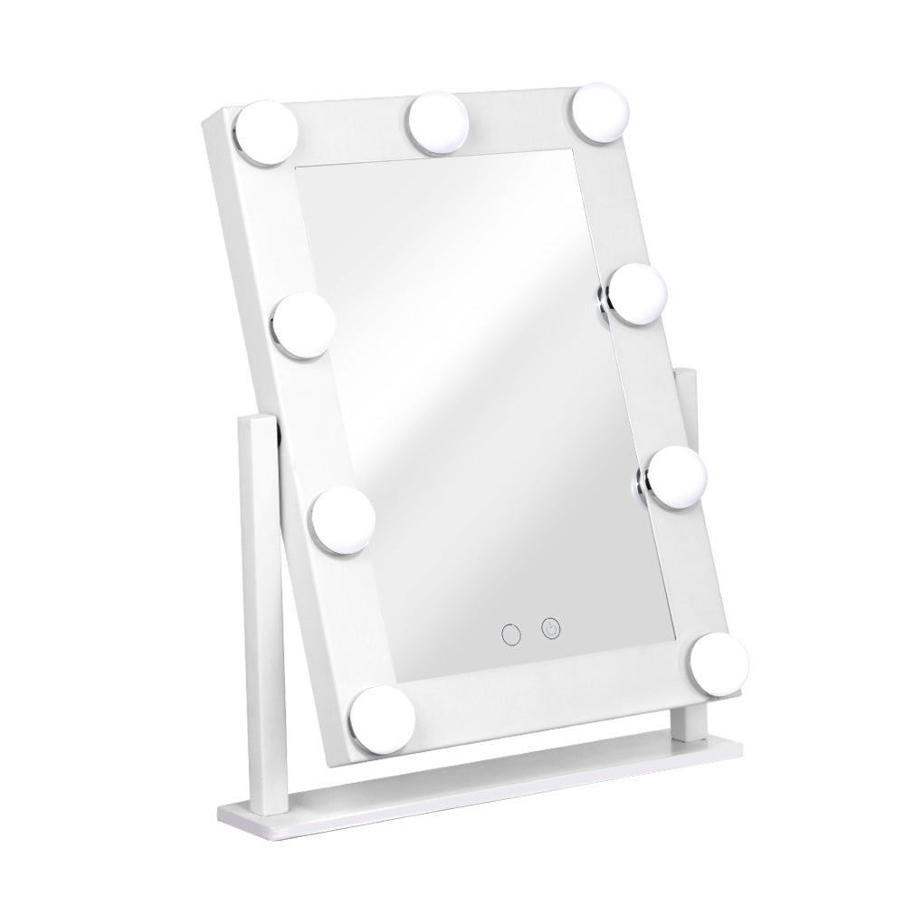 Makeup Mirror 30x38cm Hollywood Vanity with LED Light Rotation Tabletop-8