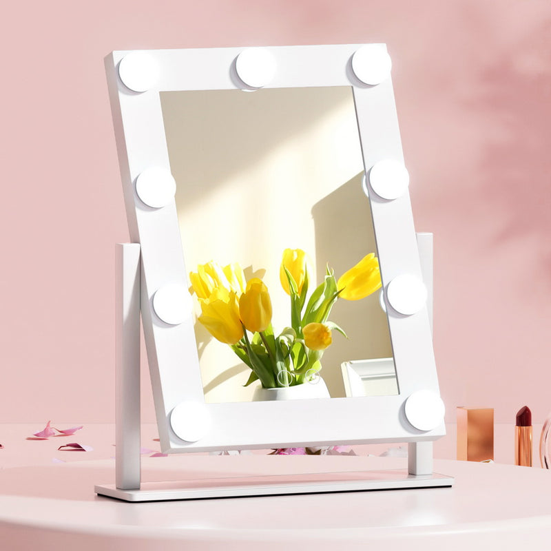 Makeup Mirror 30x38cm Hollywood Vanity with LED Light Rotation Tabletop-1