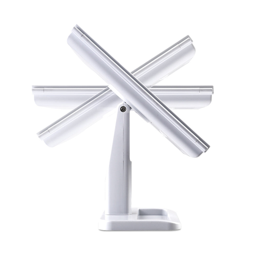 Makeup Mirror with 24 LED light Tri-fold Dimmable Tabletop Storage