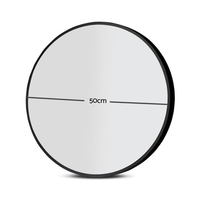 Wall Mirror Makeup 50cm Home Decor Framed Mirrors Bathroom Round Black