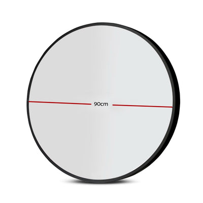 Wall Mirror Makeup 90cm Home Decor Framed Mirrors Bathroom Round Black