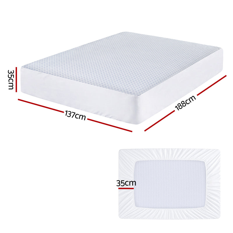 Cooling Mattress Protector Waterproof Deep Pocket Fitted Cover Double-3
