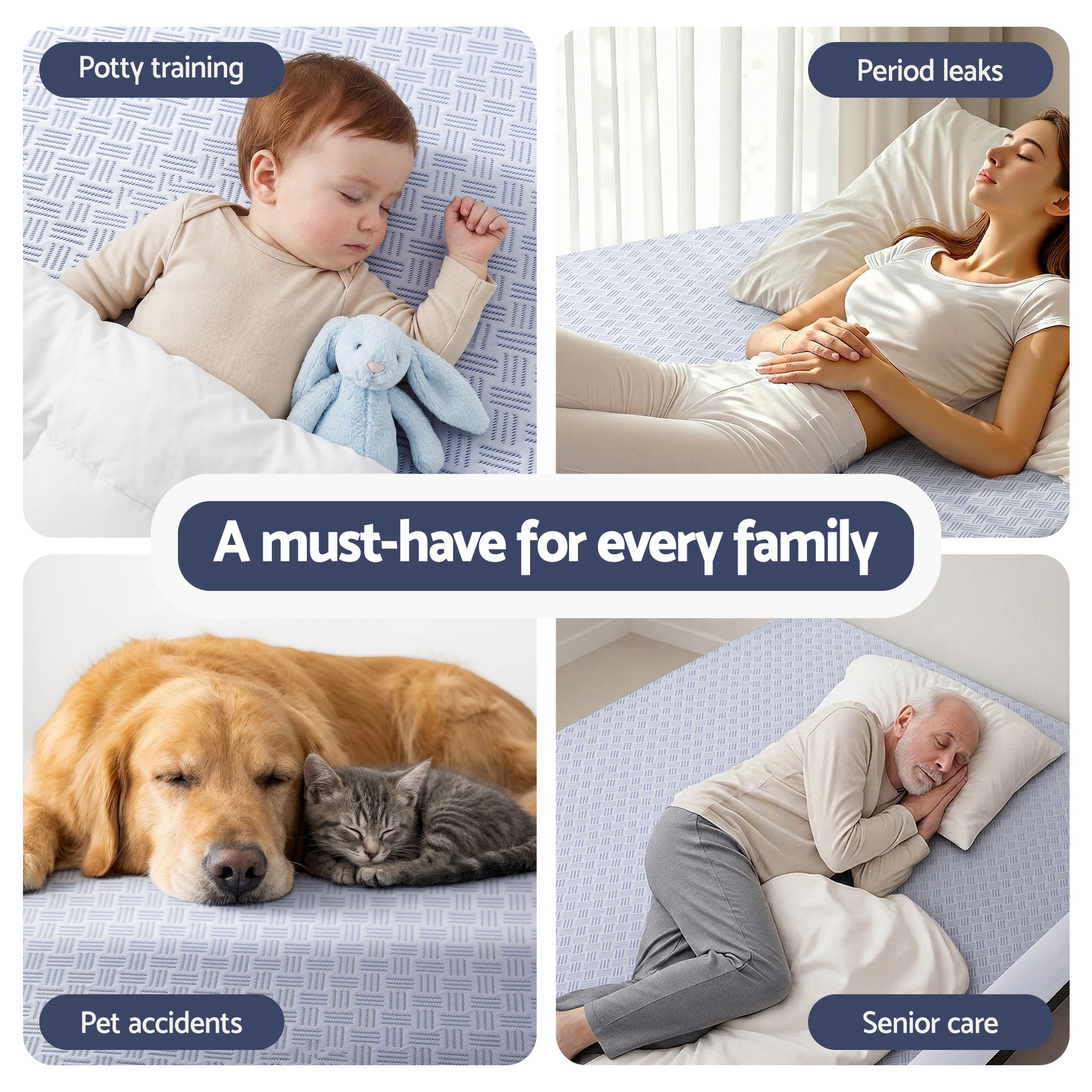 Cooling Mattress Protector Waterproof Deep Pocket Fitted Cover Double-9